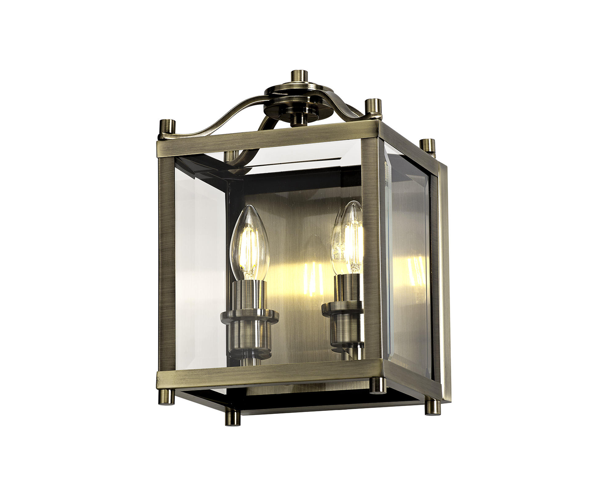 IL31116  Aston Wall Lamp 2 Light Antique Brass